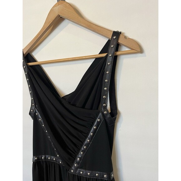 The Kooples Black Studded Leather Harness Mini Dress Size XS - Picture 3 of 10